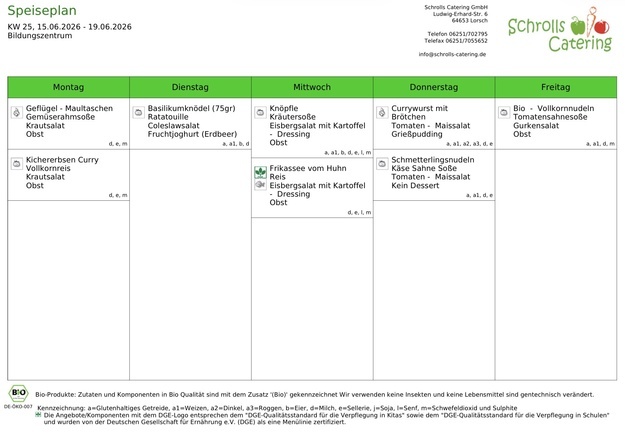 Speiseplan 15.-19.06.2026